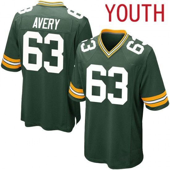 Youth Green Bay Packers 63 Josh Avery Green Nike Limited Player NFL Jersey